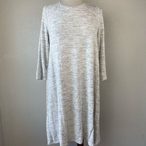 Hilary Radley Gray Heathered Midi Dress Size L EUC